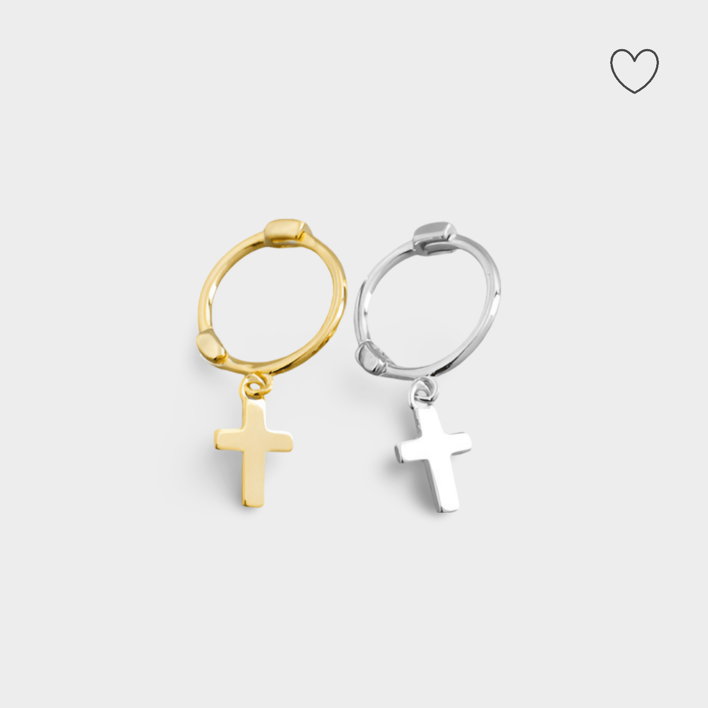 925er Silber/Gold Kreuz Ohrringe