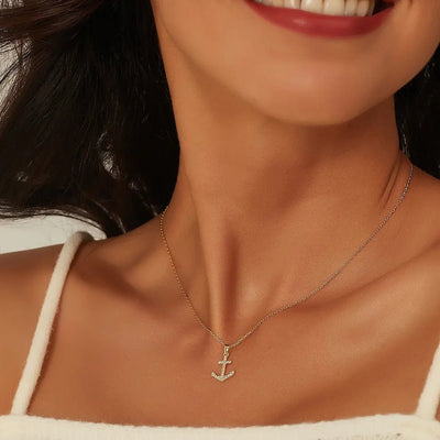 Christus mein Anker 14K Halskette