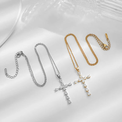 Cuban Cross Halskette 18K