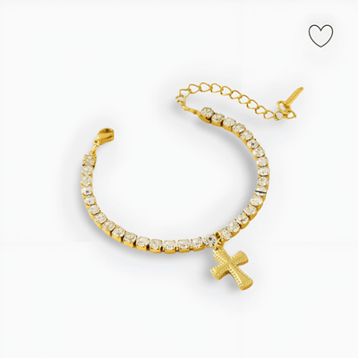 Diamond Kreuz Armband Gold