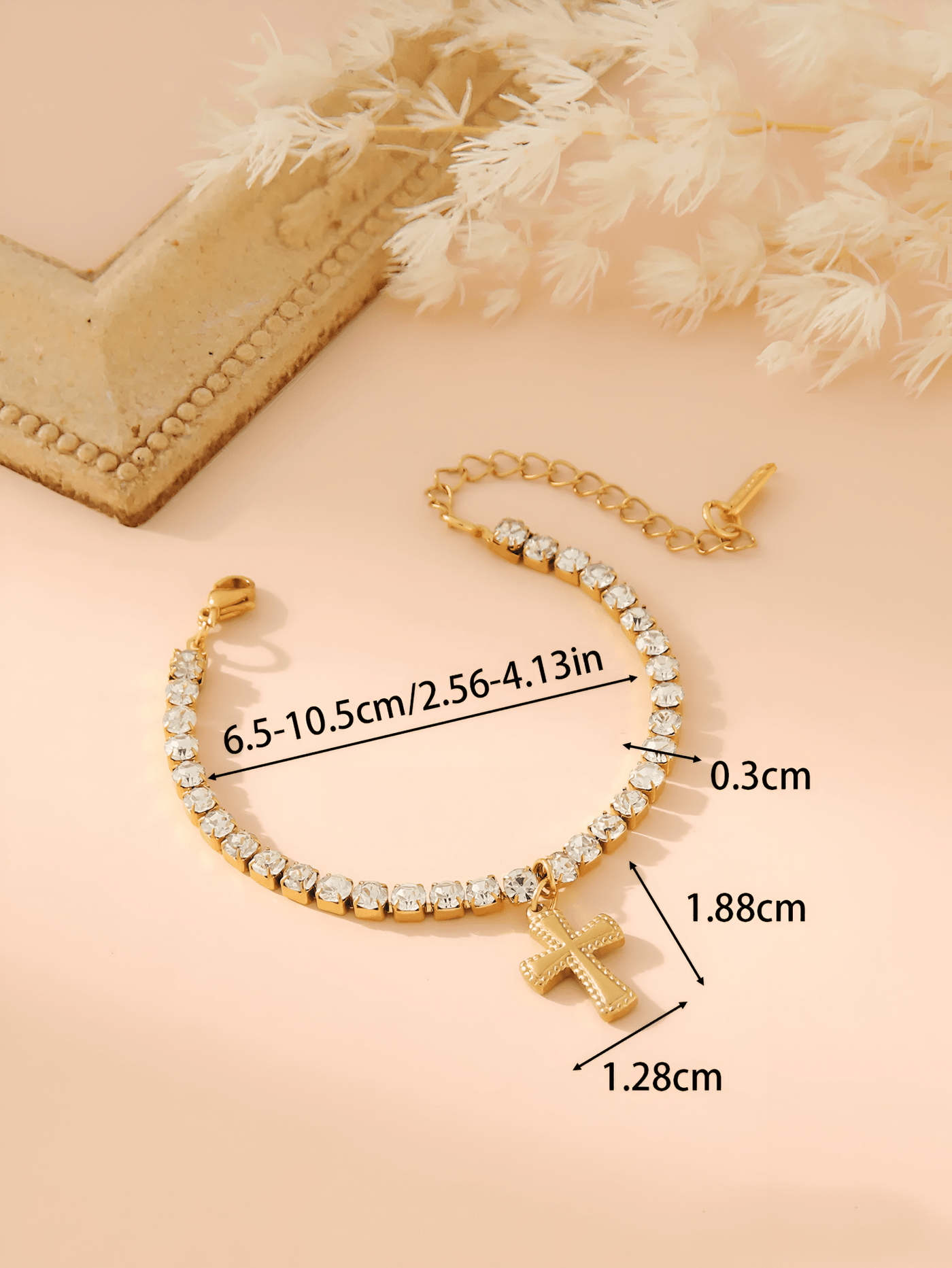 Diamond Kreuz Armband Gold