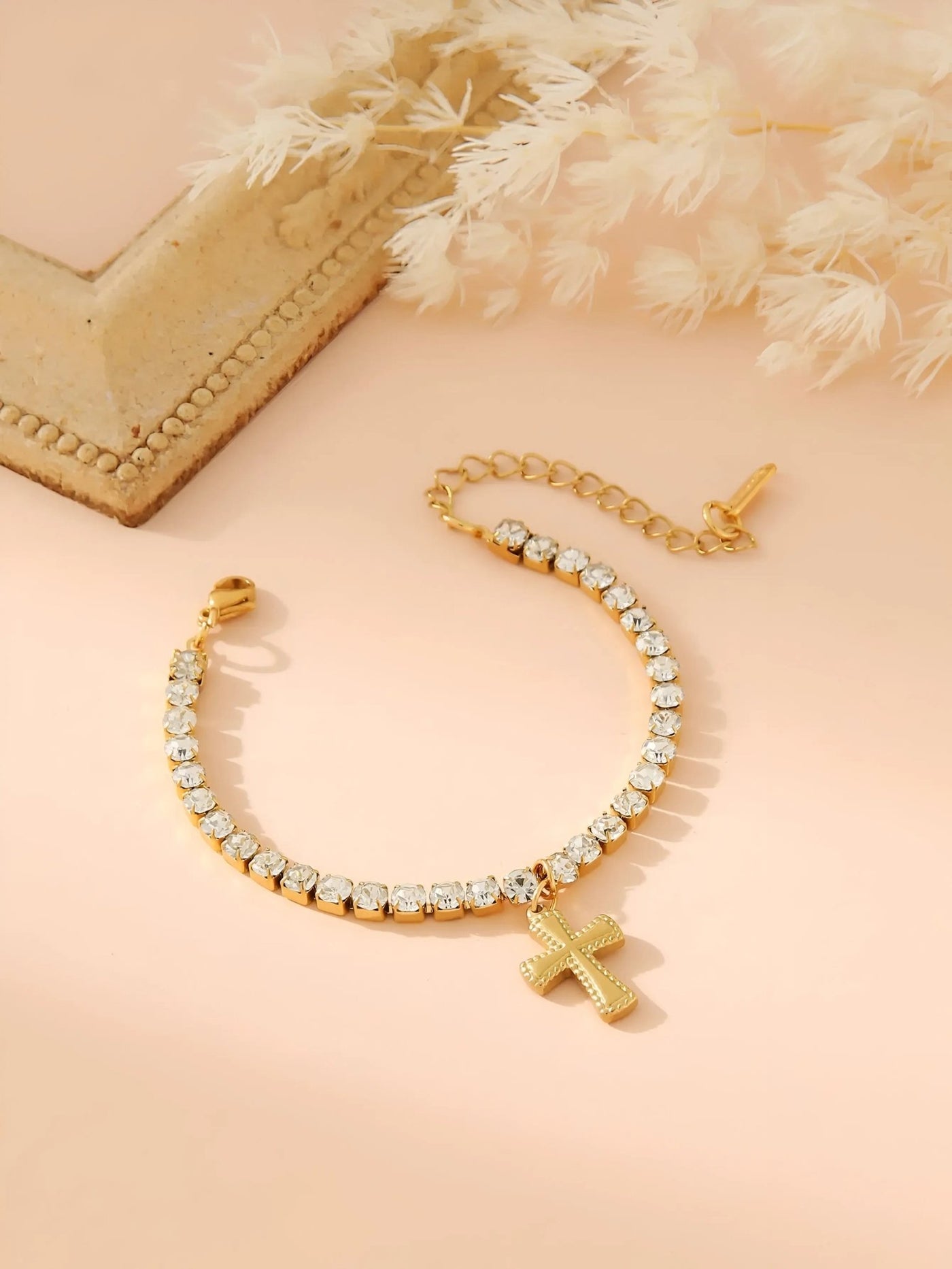 Diamond Kreuz Armband Gold