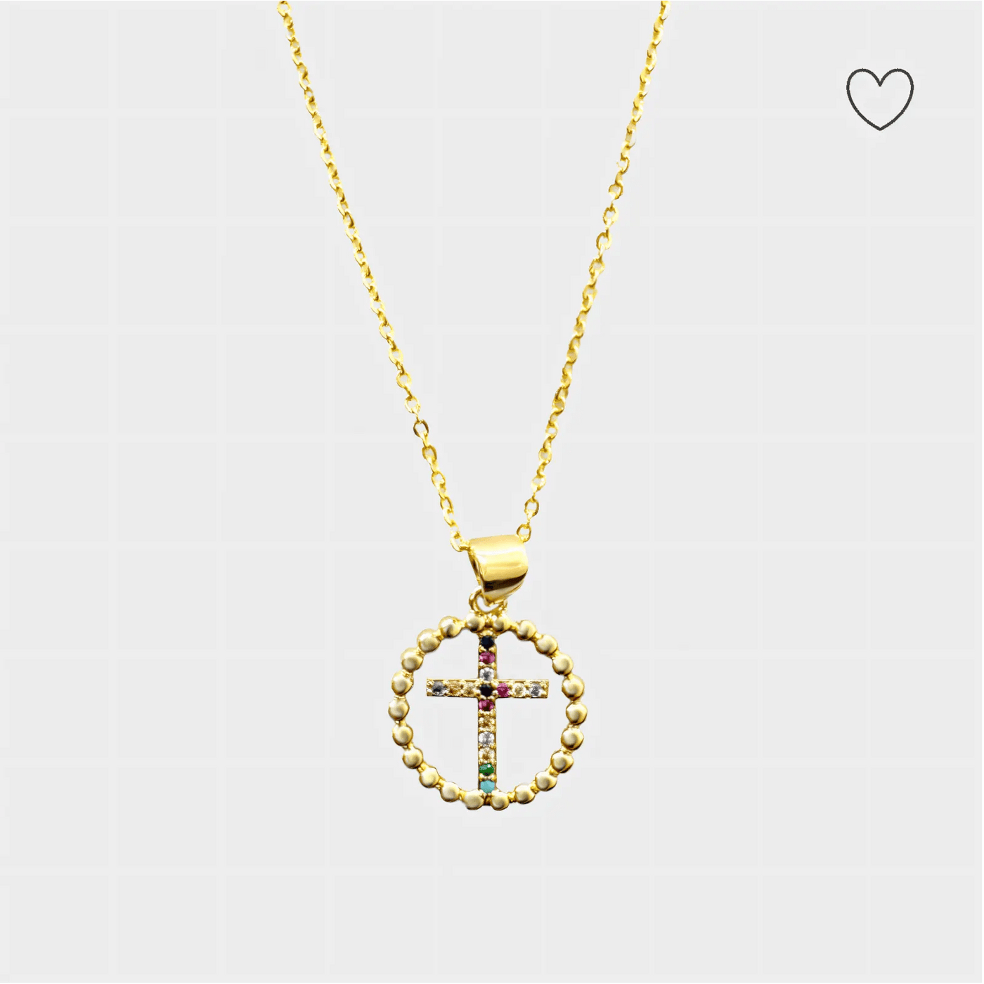 Filigrane Kreuz-Perlen Halskette 18K