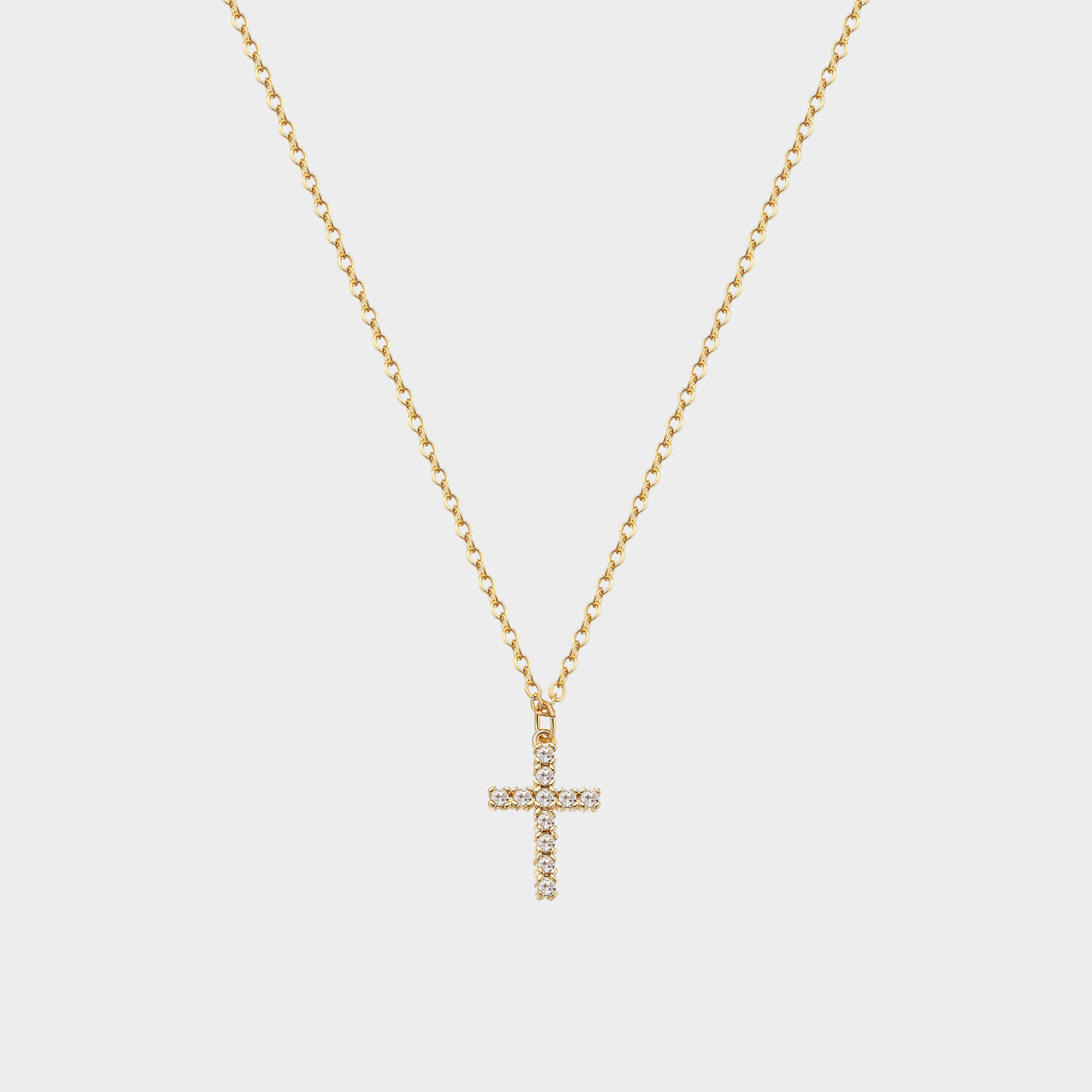 Shine Cross Necklace Gold/Silber