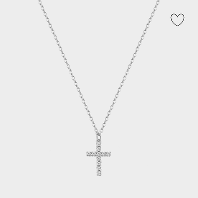 Shine Cross Necklace Gold/Silber