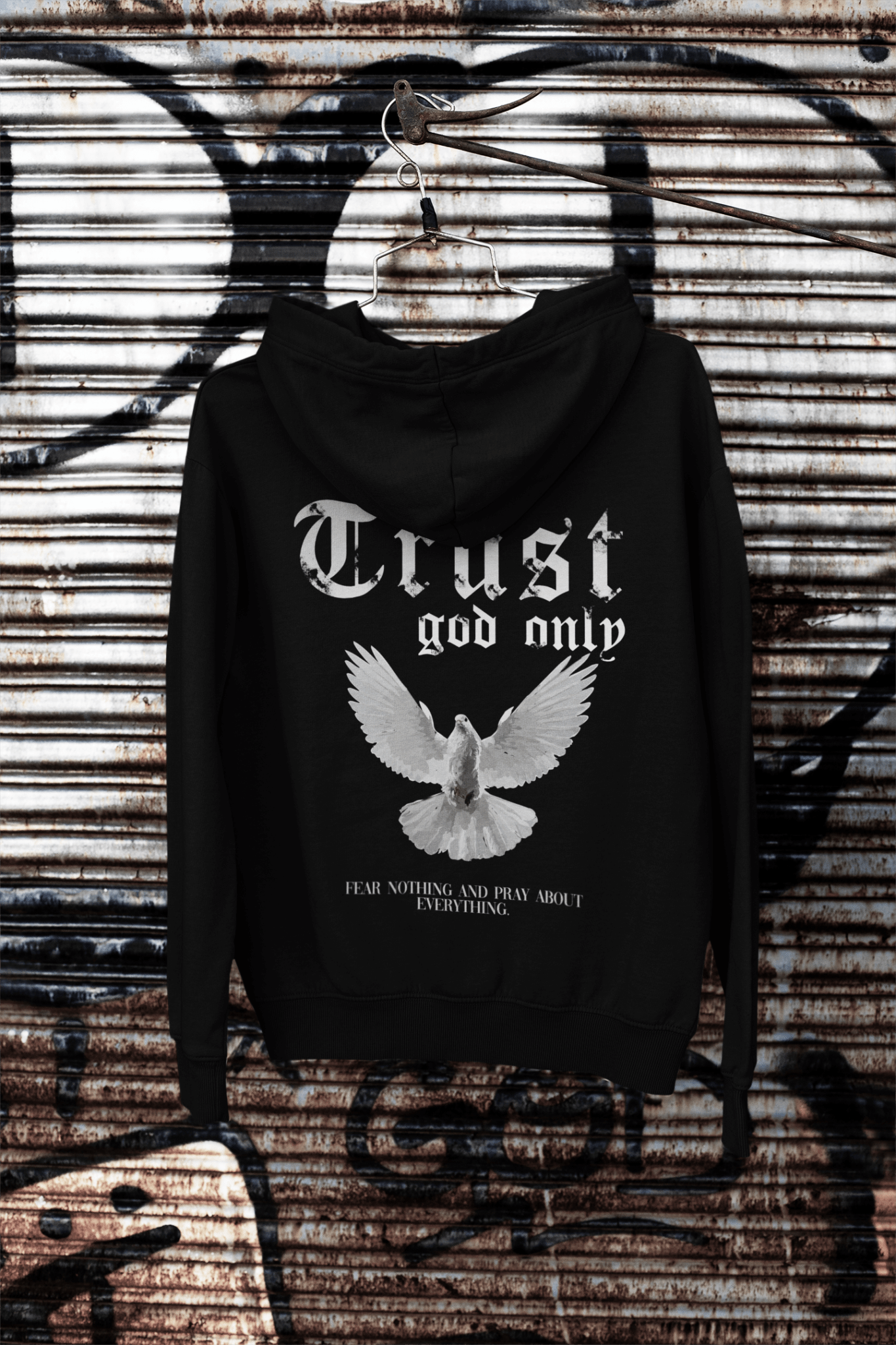 Trust God Only Oversized Premium Hoodie