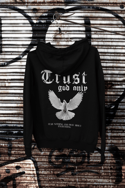 Trust God Only Oversized Premium Hoodie